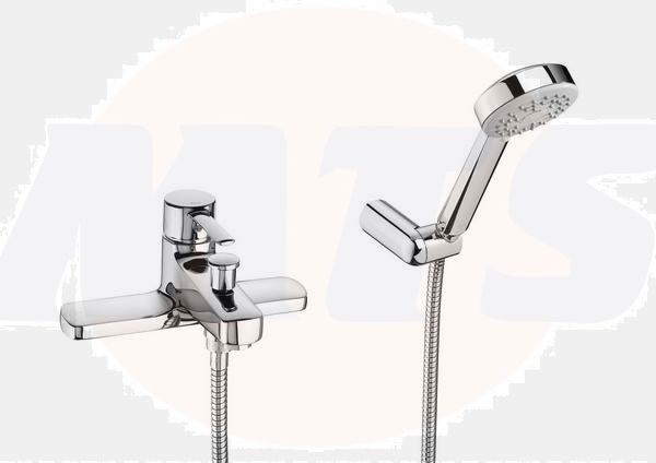 Roca  Targa deck-mounted bath-shower mixer with handset, hose and bracket A5A1860C00