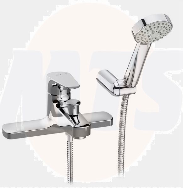 Roca  Atlas deck-mounted bath-shower mixer with handset, hose and bracket A5A1890C00