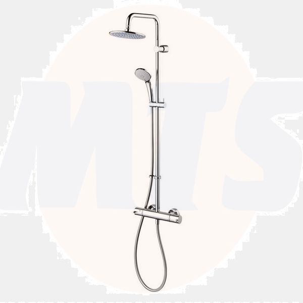 Ideal Standard  Freedom Dual thermostatic exposed shower system with M1 rainshower, fixed riser, M3 handspray and metal pin handles  A6290AA