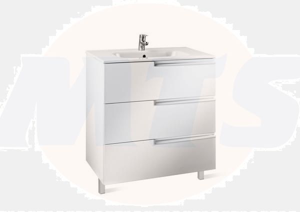 Roca  Victoria-N basin and base unit 600 x 460mm - 3 soft-close drawers - gloss white A855839806
