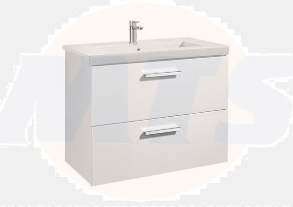 Roca  Prisma base unit 790 x 450mm - 2 soft-close drawers - gloss white A856882806