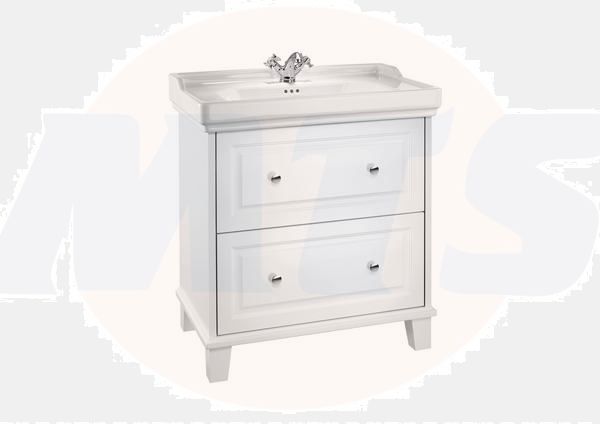 Roca  Carmen Vanity 800mm base unit with 2 soft-close drawers - white satin  A857135415
