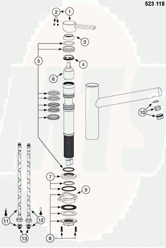 Blanco AMBIS Lever AMBIS /-S stainless steel cpl. DV 123010 Post 10/2017 Models