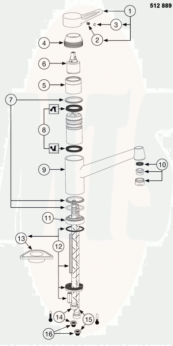 Blanco ACTIS chrome NF 139391  Locknut cartridge Post 12/2005 Diagram Item No 4