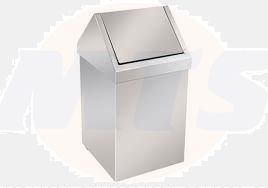 BOCCHI Swing Lid Trash Can  36 lt  Matte - Stainless Steel 3900-0135