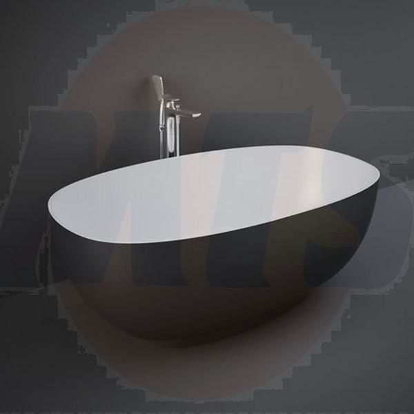 RAK Cloud Freestanding Bath Tub In Black CLOBT14075504 Bathroomsuites