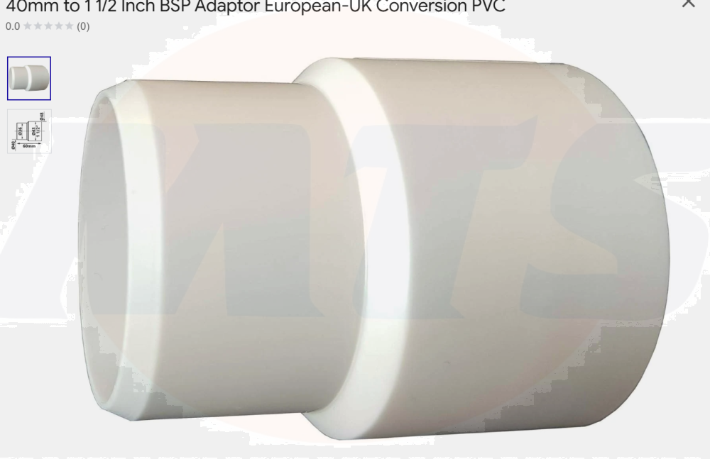 Wirquin 39452001 40mm- 1 1/2 Waste Adaptor