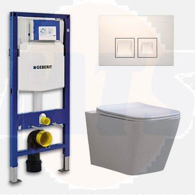 Geberit UP 100 Toilet set - Alexandria-02 Delta 50 White - Built-in WC Wall-hung toilet DC2349