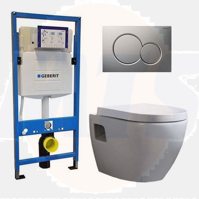 Geberit UP 320 Toilet set -Daley Sigma-01 Matt Chrome - Built-in WC Wall-mounted toilet DC2457