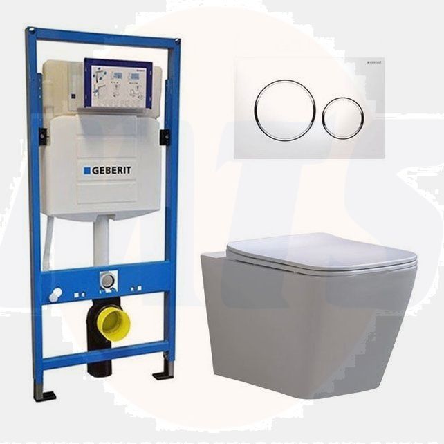 Geberit UP 320 Toilet set -Alexandria Flatline Sigma-20 White -Built-in WC Wall-hung toilet DC2465