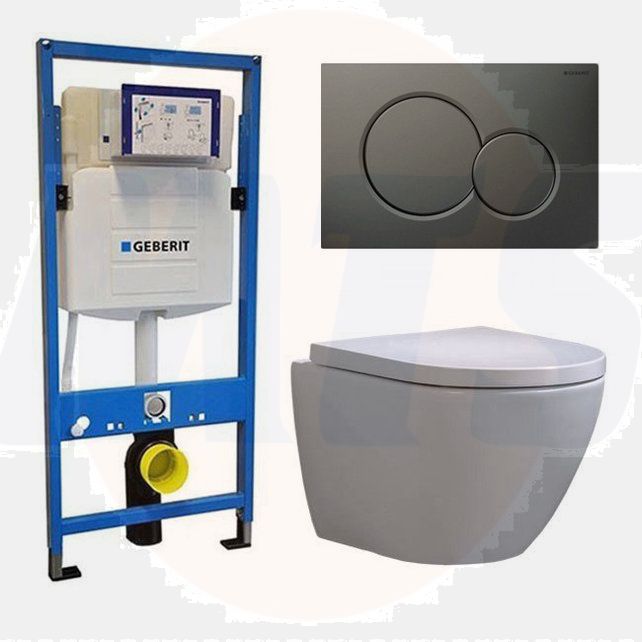 Geberit UP 320 Toilet set Built-in WC Wall-hung toilet Toilet set Shorty Sigma-01 Matt Anthracite DC3631