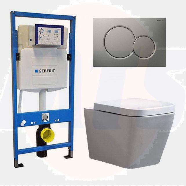 Geberit UP 320 Toilet set - Built-in WC Wall-hung toilet - Alexandria Sigma-01 Matt Gray DC3682