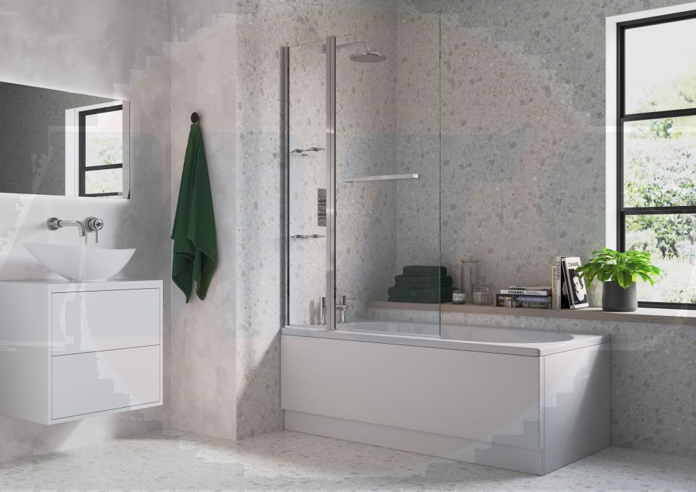 Two Panel Folding Bath Screen