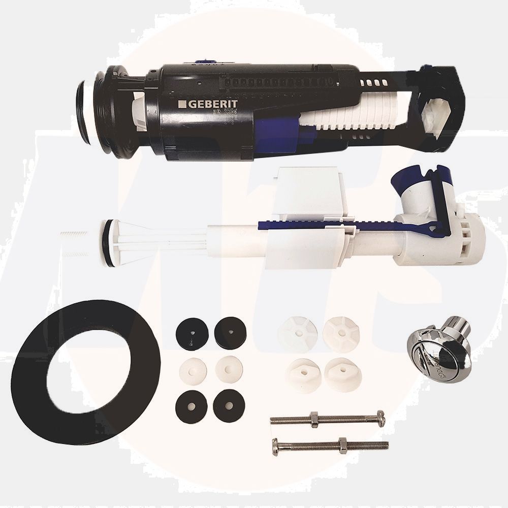 Duravit-D code complete cistern internals flush-valve and flush-button  0075901094-89340