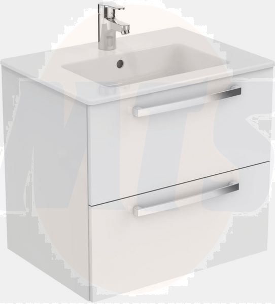 Ideal Standard  Tempo 600mm wall hung vanity basin unit with 2 drawers - Gloss White  E3240WG