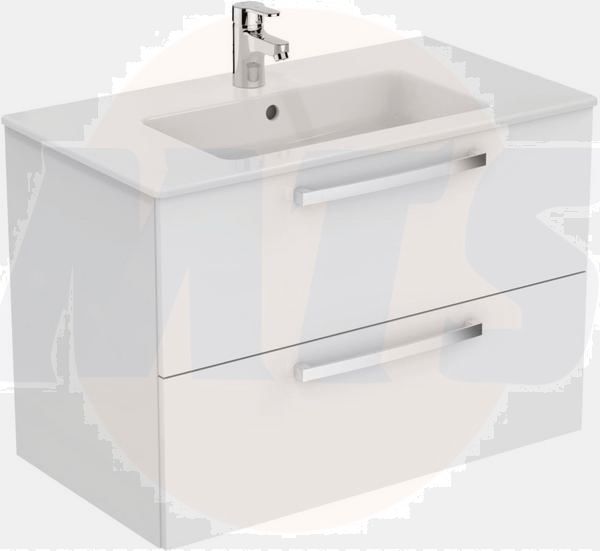 Ideal Standard  Tempo 800mm wall hung vanity basin unit with 2 drawers - Gloss White  E3242WG