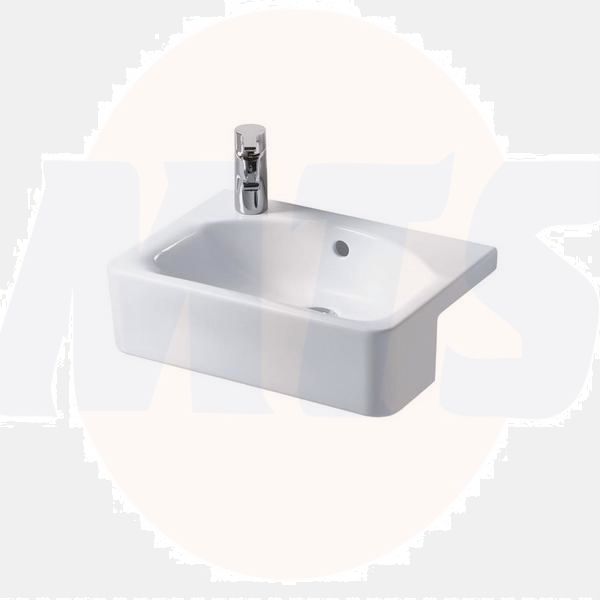 Ideal Standard  Concept Space Cube 50cm short projection semi countertop basin - glazed back edge - one left hand taphole  E779801