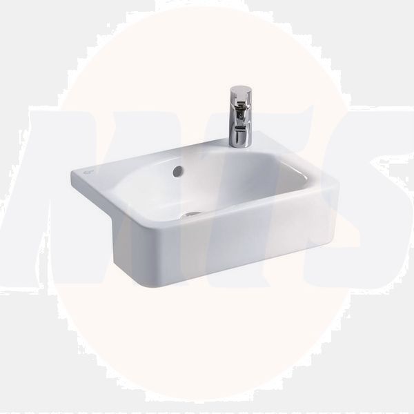 Ideal Standard  Concept Space Cube 50cm short projection semi countertop basin - glazed back edge - one right hand taphole  E779901