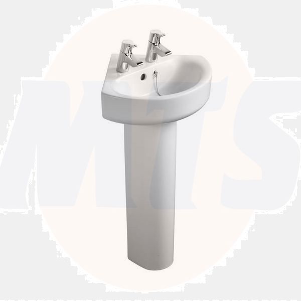 Ideal Standard  Concept Arc 45cm corner basin - two tapholes  E792901