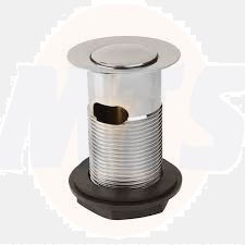 Epson Chrome brass basin waste slotted tail with spring plug 368167