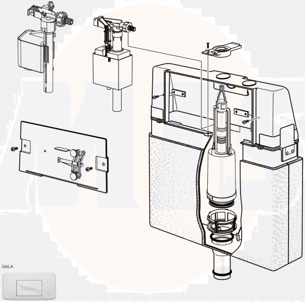 Schwab Concealed flushing cistern 80.000