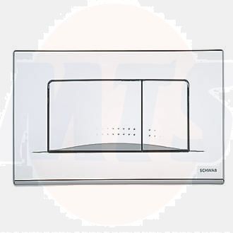 Fluidmaster Schwab Dots Duo 257429 Dual-Flush Flushing Plate  Bright Gloss Chrome