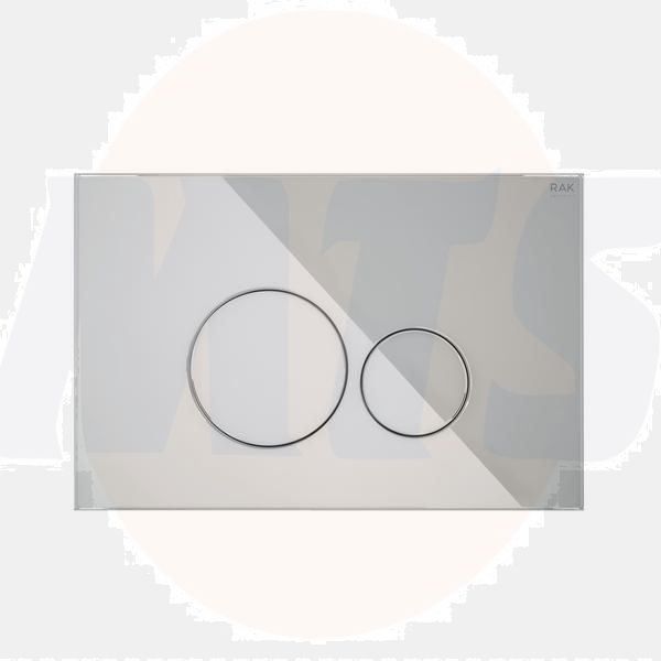 RAK Ecofix White Glass Fp With Round Push Plates FSRAKPPL009 Bathroomsuites