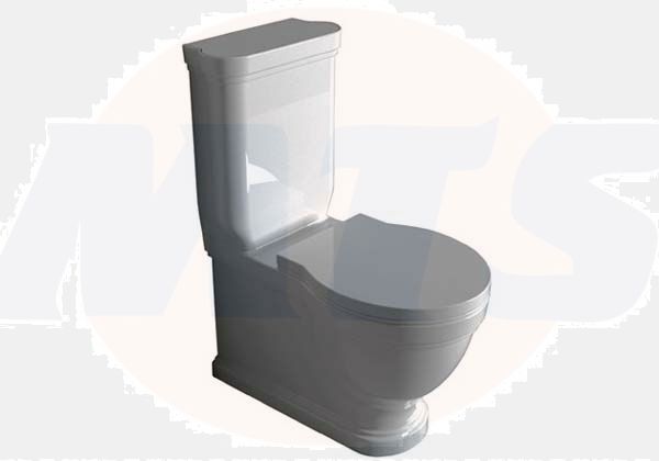 Galassia Ethos White polyester/wooden seat-cover, chromed hinges 8495