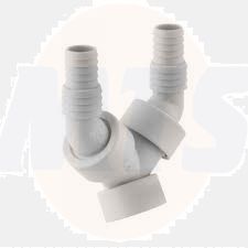 Geberit Y-connection with non-return valves in white PP 152767111