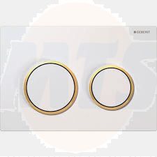 Geberit 115.240.KK.1 Kappa21 Plate Gloss White and Gold Plated