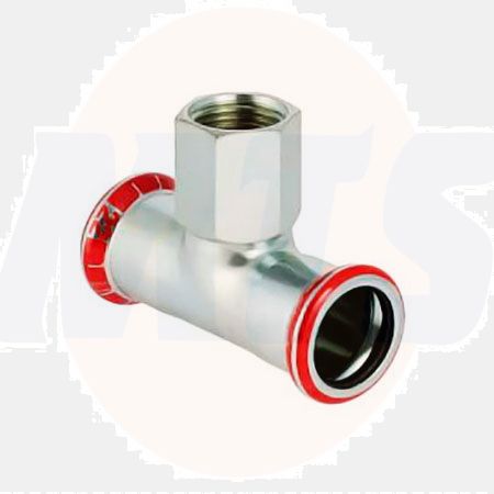 Geberit Mapress Carbon Steel T-piece with female thread, 51417 FKM, 