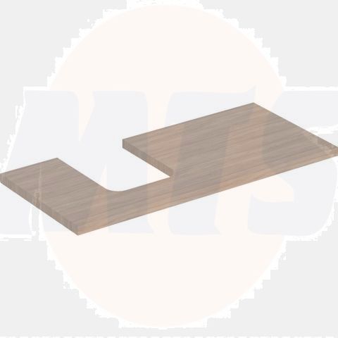 Geberit ONE washtop, left cut-out, for lay-on washbasin, bowl shape: B=105cm, H=3cm, T=47cm, oak / wood-textured melamine  505.294.00.5