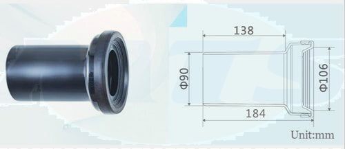 Grohe Waste Straight Pipe 90mm for Concealed Cistern & Wall Hung