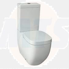 The Laufen Palomba toilet seat in white, featuring the Laufen Clean Coat, comes with a soft close mechanism. The cistern lid is identified by the code DIN19542 / H8918020000001.