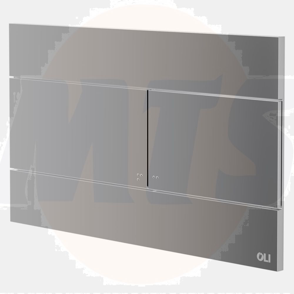 OLI Slim Chrome 255mm Flush Plate with Rectangular Push Buttons 659044