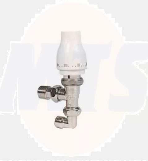 Myson Petite 90deg pushfit radpak thermostatic radiator valve with lockshield drain off in one pack 10mm PETPAK10NDPF90