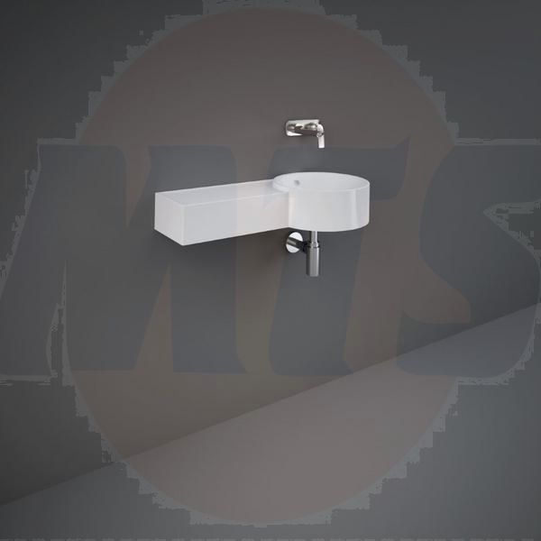 RAK Petit Round Wash Bsn - Left Ledge 0Th PETWB17700AWHA Bathroomsuites