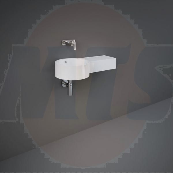 RAK Petit Round Wash Bsn - Right Ledge 0Th PETWB27700AWHA Bathroomsuites