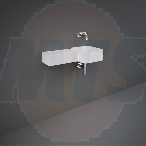 RAK Petit Sq Wash Bsn - Left Ledge 0Th PETWB37700AWHA Bathroomsuites