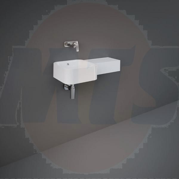 RAK Petit Sq Wash Bsn - Right Ledge 0Th PETWB47700AWHA Bathroomsuites