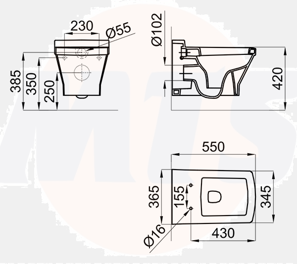 Porcelanosa NK Logic Toilet Seat and cover Soft Close N370170454