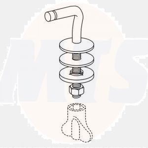 Pressalit D08999 300 set of hard chrome hinges