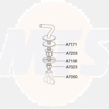 Pressalit Fixed Toilet Seat hinge DF7999 for Objecta D Pro