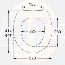 Pressalit T 2 316 Standard toilet seat incl. hinge in stainless steel