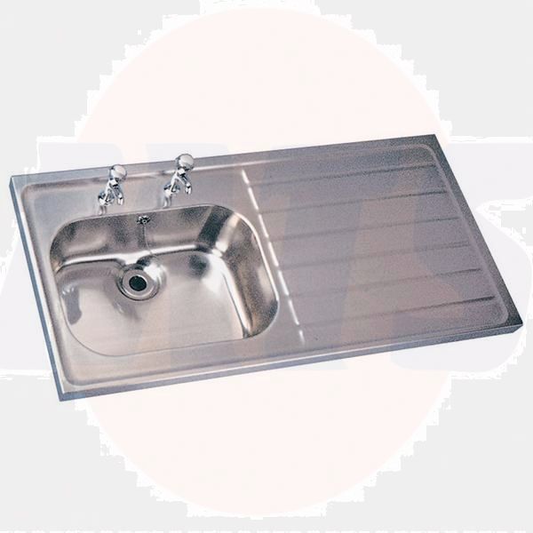 Twyford.PS4050SS.Sgl.Sink.RH.Drainer.2TH.SS...