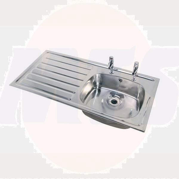 Twyford.1028mm.x.500mm,.left.hand.drainer,.2.tap.hole.with