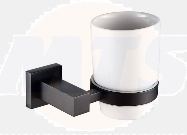 RAK Cubis Tumbler In Black RAKCUB9903B Bathroomsuites