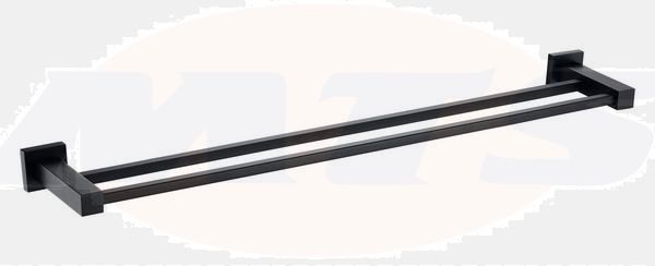 RAK Cubis Double Towel Rail In Black RAKCUB9912B Bathroomsuites