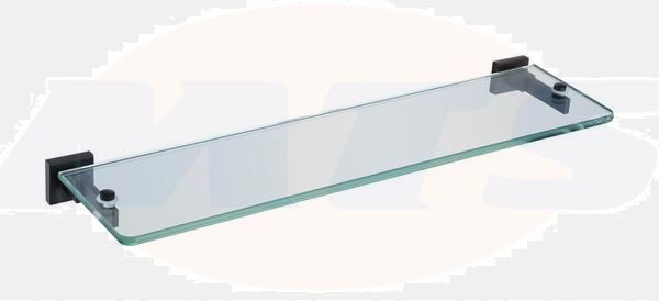 RAK Cubis Glass Shelf In Black RAKCUB9913B Bathroomsuites