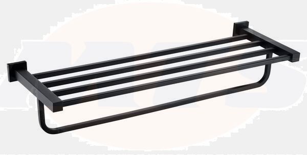RAK Cubis Towel Shelf In Black RAKCUB9914B Bathroomsuites